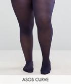 Asos Curve 40 Denier Tights In Navy - Navy