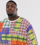 Asos Design Plus Oversized Heavyweight T-shirt With All Over Check In Textured Fabric - Multi