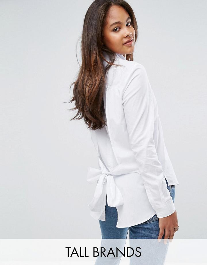 Adpt Tall Rex Back Tie Shirt - White