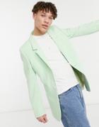 Asos Design Skinny Longline Blazer In Mint-green