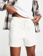 Asos Design Relaxed Jersey Shorts In Shorter Length In Soft White