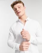 River Island Long Sleeve Cvc Shirt In White