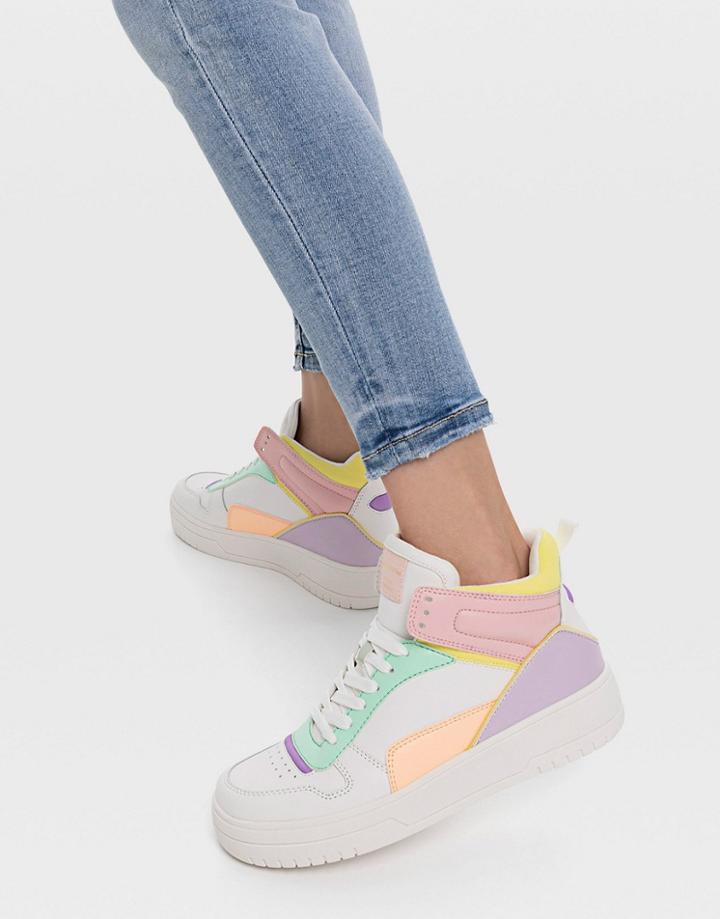Stradivarius Hi-top Sneakers In Multi