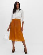 Y.a.s Pleated Midi Skirt-brown