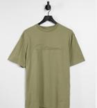 Collusion Unisex T-shirt With Embroidered Logo In Olive - Part Of A Set-green