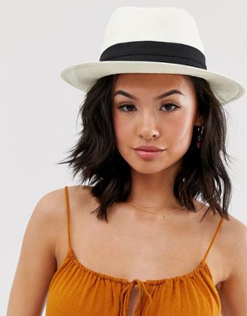 Pieces White Fedora Hat - White