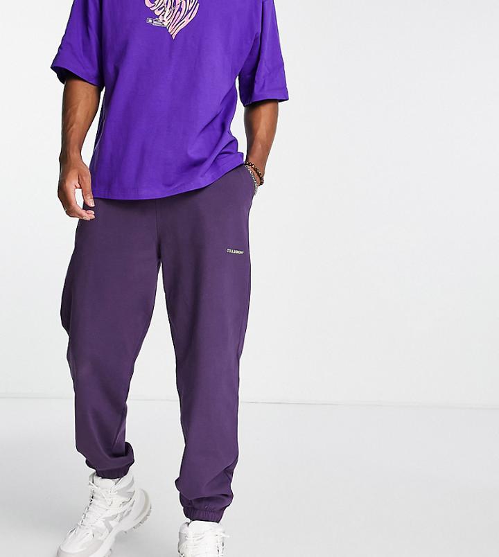 Collusion Logo Sweatpants In Dark Purple