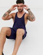 Asos 4505 Training Stringer Tank With Racer Back In Navy