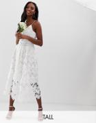 Y.a.s Tall Floral Lace Cami Dress In White - White