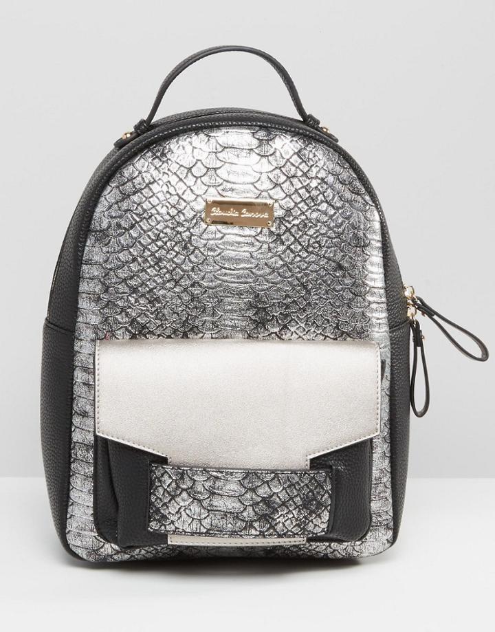 Claudia Canova Metallic Backpack - Silver