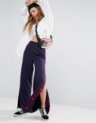 Asos Color Block Wide Leg Pants With Poppers - Navy