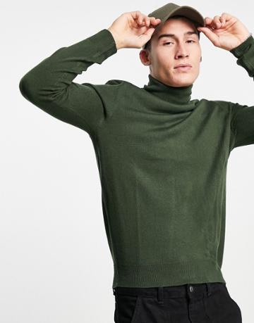 Rudie Fitted Roll Neck Sweater-green