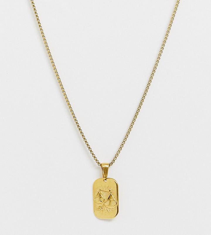 Image Gang Gold Filled Libra Star Sign Pendant Necklace - Gold
