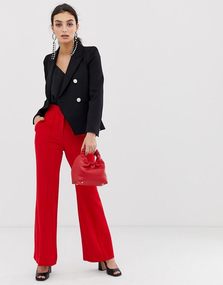 River Island Flare Pants In Red