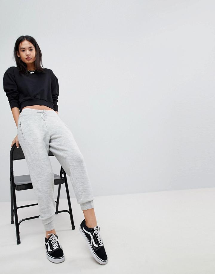 Noisy May Knitted Lounge Jogger Bottoms - Gray