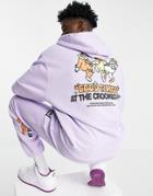 Crooked Tongues Set Hoodie With Good Times Print In Purple