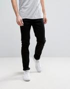 Only & Sons Slim Fit Stretch Jeans In Black - Black