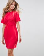 Asos Twist Front Mini Pencil Dress - Red
