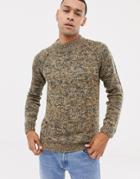 Solid Twisted Yarn Sweater With Raglan Sleeve In Oatmeal - Green