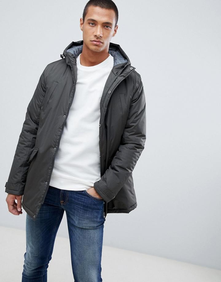 Threadbare Hooded Parka Jacket - Green