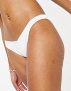 New Look Rib V Pant Bikini Bottoms In White