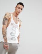 Asos Design Nirvana Extreme Racer Back Tank With Raw Edge - White