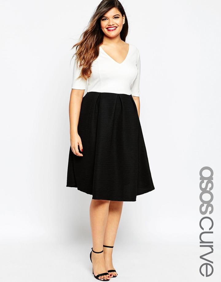 Asos Curve Structured Occasion Midi Dress - Multi