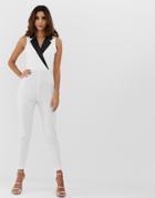 Vesper Tuxedo Mondo Jumpsuit - White