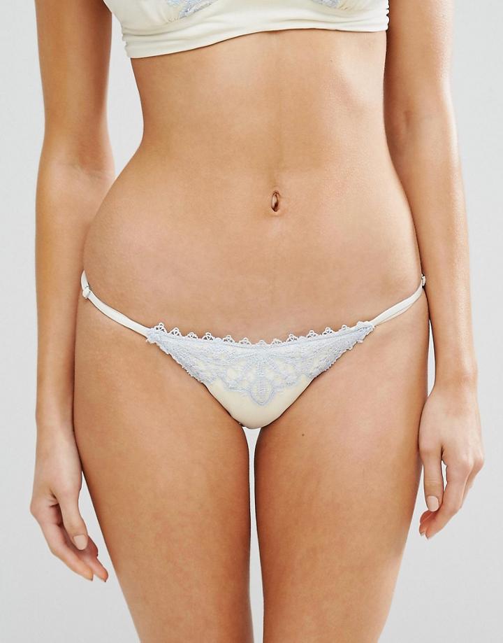 Blue Life Bridal Embroidered Eclipse Bikini Bottom - White