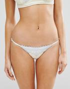 Blue Life Bridal Embroidered Eclipse Bikini Bottom - White