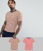 Asos Striped T-shirt 2 Pack Save - Multi