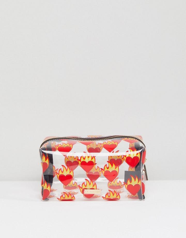 Skinnydip Flame Heart Makeup Bag - Multi