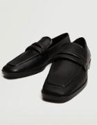 Mango Loafer With Square Toe In Black
