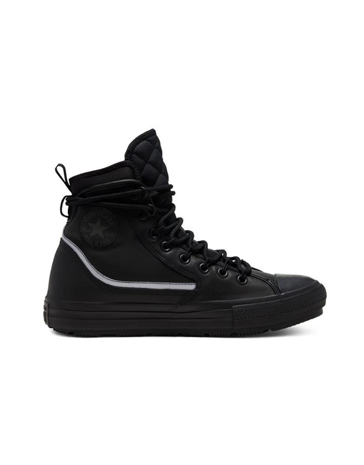 Converse Chuck Taylor All Star Hi All Terrain Leather Sneaker Boots In Black Mono