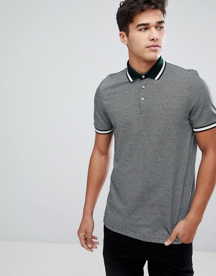 Ted Baker Polo With Contrast Collar - Green