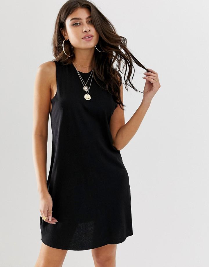 Asos Design Slub Tank Dress-black