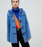 Gloverall Exclusive Slim Mid Length Duffle Coat - Blue