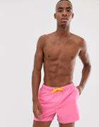 Asos Design Swim Shorts In Pale Pink In Short Length