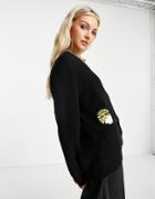Love Moschino Patch Detail Cardigan In Black