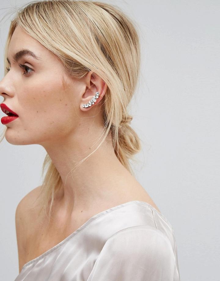 Orelia Swarovski Crystal Ear Climber & Stud Earrings - Gold