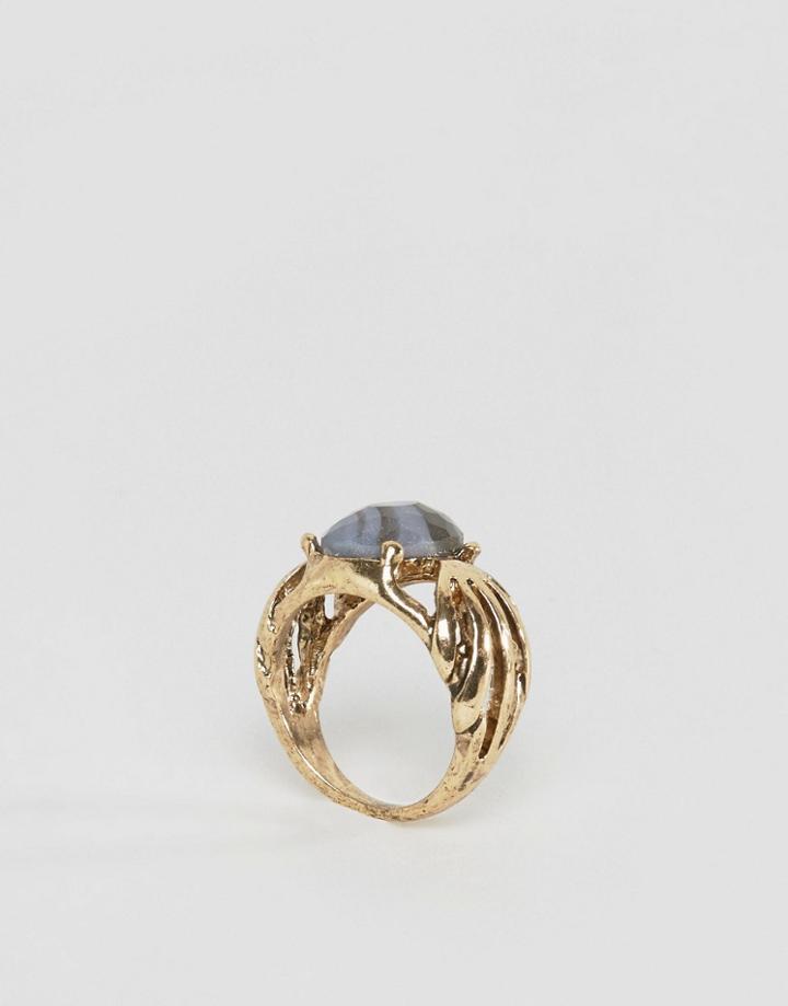 Asos Vintage Set Stone Ring - Gray