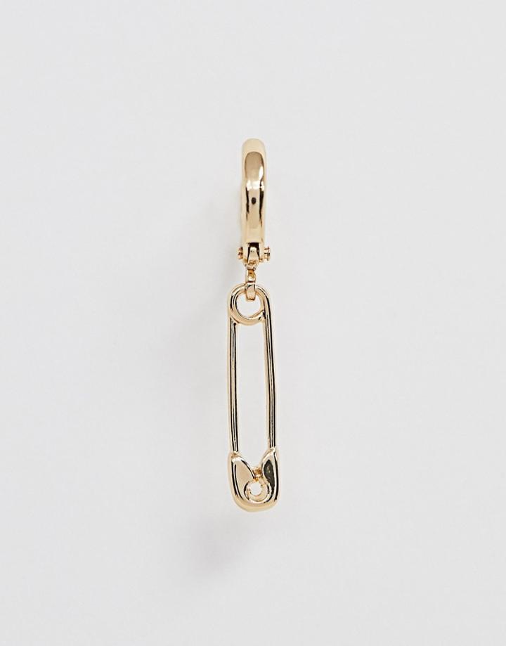 Designb Safety Pin Single Earring In Gold