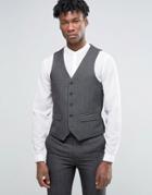 Harry Brown Slim Fit Vest In Gray - Gray
