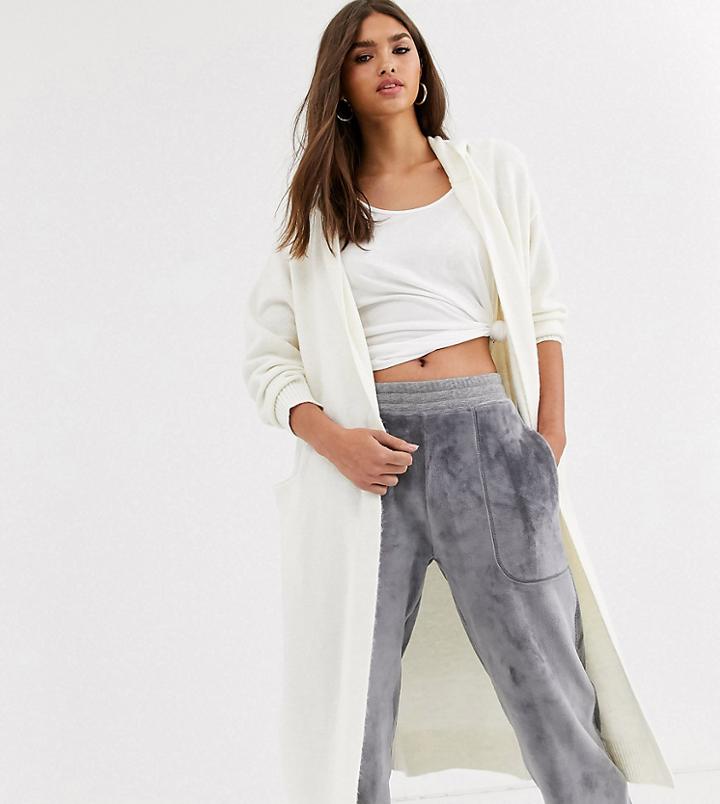 Micha Lounge Relaxed Maxi Cardigan With Hood-gray