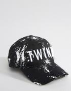 Twinzz Trucker Cap With Logo And White Print - Black