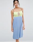 Jovanna Lash Out Block Color Midi Dress - Blue