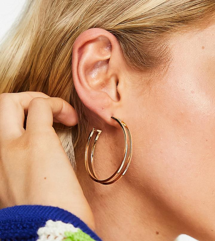Reclaimed Vintage Inspired 90s Hoop Earrings In Gold