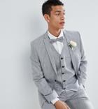 Noak Slim Wedding Suit Jacket In Crosshatch - Blue