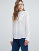 New Look Frill Detail Shirt - White