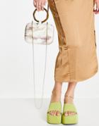 Nali Top Handle Clutch Bag In Beige-neutral